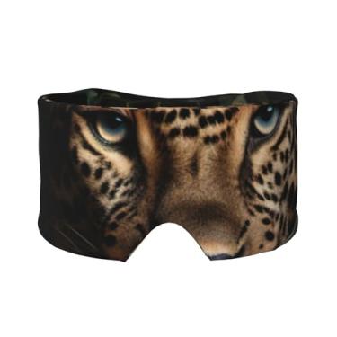Imagem de Máscara de proteção para olhos e orelhas com estampa de leopardo, respirável, ajustável, blecaute, confortável