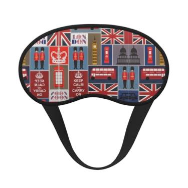 Imagem de Máscara de dormir blackout com estampa de símbolos da Inglaterra, máscara para os olhos, leve, macia, para dormir, meditação, viagem, ioga