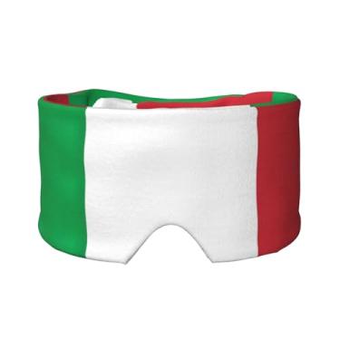 Imagem de Máscara de proteção para olhos e orelhas com estampa da bandeira da Itália, respirável, ajustável, blecaute, confortável