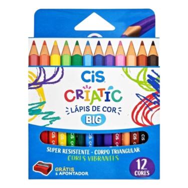 Imagem de Lápis de Cor 12 Cores Cis Criatic Big Triangular Ponta Mais Resistentes