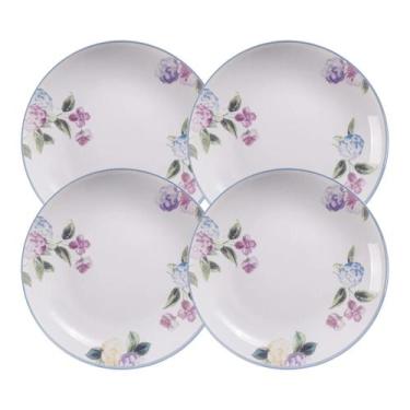 Imagem de Jogo De Pratos Fundo Kit 4Pcs Porcelana 21Cm Aura Tramontina