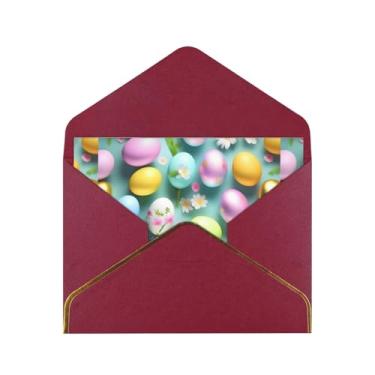 Imagem de SKKNT Cartões de felicitações com estampa de feliz Páscoa para todas as ocasiões, convites de festa de aniversário de casamento, 12,7 x 15,2 cm