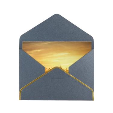 Imagem de SKKNT Cartões comemorativos com estampa de campo de trigo para todas as ocasiões, convites de festa de aniversário de casamento, 12,7 x 15,2 cm