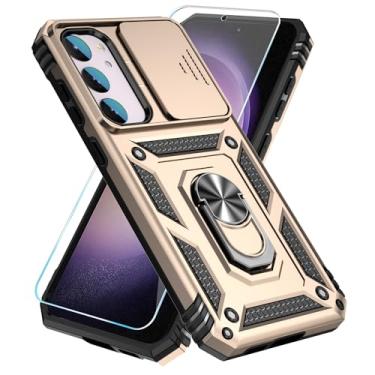 Imagem de SunStory Capa de celular para Samsung Galaxy S23 com protetor de tela HD e capa de câmera deslizante e suporte de anel girado, [grau militar] [2 em 1] capa de telefone para Galaxy S23 de 6,1 polegadas