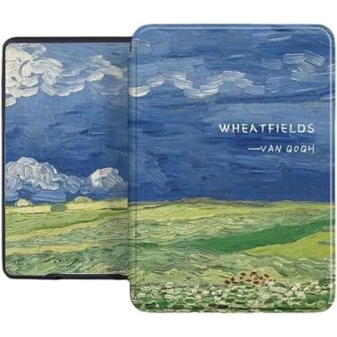 Imagem de Capa ANTER compatível com Kindle Paperwhite 10ª geração 2018, hibernar/despertar automático de 15 cm, capa de couro PU, versão de 10ª geração 2018 (número do modelo: PQ94WIF) (campo de trigo)