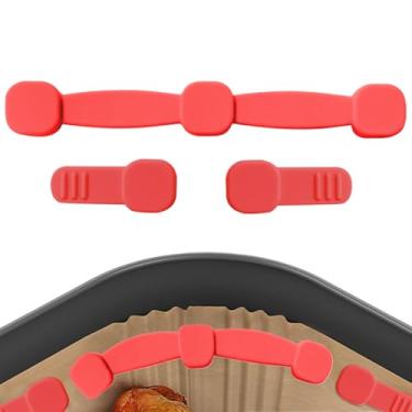 Imagem de Fréia de fritadeira de silicone, fivela magnética da fritadeira | Magnet Air Fryer Pergaminho Fixação do kit de fivela - Impedir que o revestimento de cubra os alimentos e tocando o elemento de aqueci