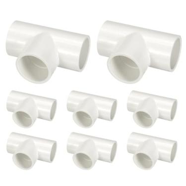 Imagem de DTGN 3 peças de encaixe de PVC de 2,5 cm, encaixe de tubo de PVC de grau de mobiliário de 3 vias SCH40, conector de cotovelo de canto DIY para móveis de construção, conexão de estrutura de estufa