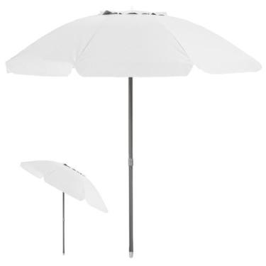 Imagem de Guarda Sol Bagum Alumínio 2,4m Articulável Praia Piscina Camping Branc