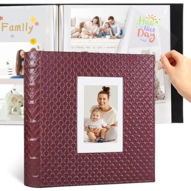 Imagem de Álbum de fotos RECUTMS de 60 páginas, autoadesivo 10 x 15 x 18 cm, 20 x 25 cm, álbum de fotos de casamento, álbum de fotos de bebê, álbum de fotos de família, álbum de fotos (vinho tinto)