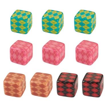Imagem de 10 peças de contas de cubo de acrílico opacas com padrão de contas de plástico fofas e soltas contas espaçadoras para pulseira da amizade faça você mesmo, brinco, colar, joias, berloque estético