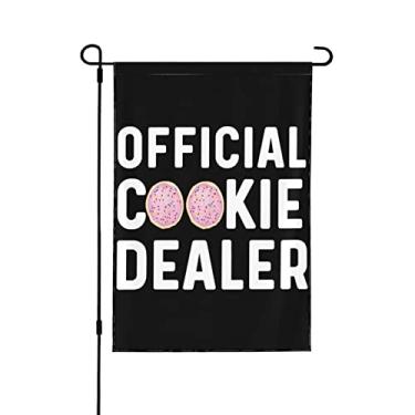 Imagem de Bandeira oficial do revendedor de cookies oficial bandeiras de jardim bandeira de jardim engraçada bandeira de jardim 30,5 x 45,7 cm faixa dupla face para decorações ao ar livre