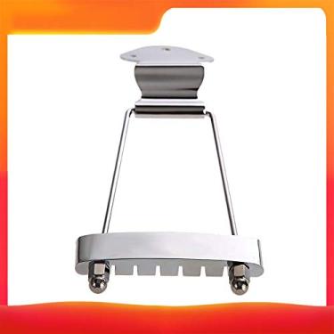 Imagem de Peças de substituição ponte trapeze para guitarra 6 cordas elétrica archtop jazz e baixo acessório upgrade ajustável metal antigo quebrado