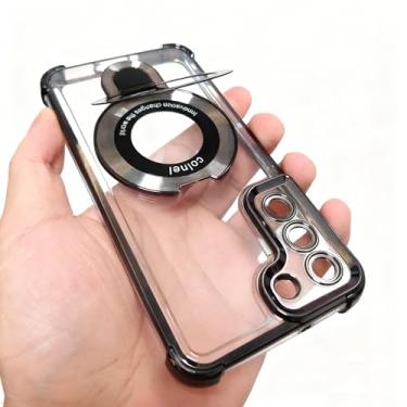 Imagem de Buliangren Capa compatível com Samsung Galaxy S23 FE, capa macia robusta protetora com suporte de anel, capa de telefone transparente para Samsung S23 FE, preta