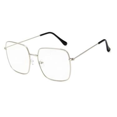 Imagem de Óculos de Sol Punk com Armação Grande em Metal e Cores Vibrantes, Proteção UV400, para Esportes ao Ar Livre, Corrida e Ciclismo, Prata e Lentes Transparentes