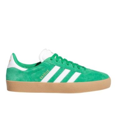 Imagem de adidas Gazelle ADV Tênis - Verde/FTWR Branco/Dourado Metálico, Preto, 9.5 Wide Women/8.5 Wide Men