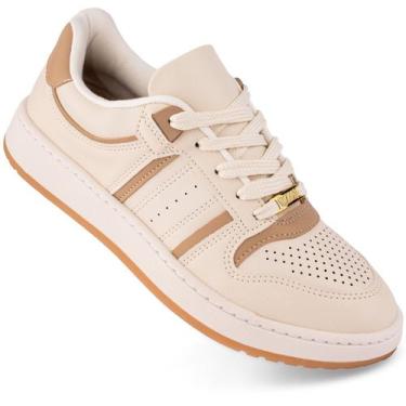Imagem de Tênis Vizzano Feminino Estilo Conforto Urbano Original 1466 Cor:BegeTa