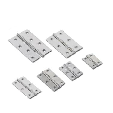 Imagem de Dobradiças de aço inoxidável conector de porta gaveta 4-6 furos de montagem móveis estante dobradiças de armário de janela 10 peças (10 cm - inoxidável-10)