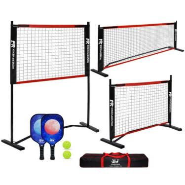 Imagem de Conjunto de redes Pickleball Hoverphenix 3 tamanhos 3,1 m/1,2 m ajustá