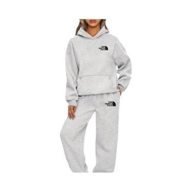 Imagem de Conjunto De Moletom Com Capuz Feminino De Alta Qualidade Estampado Cas