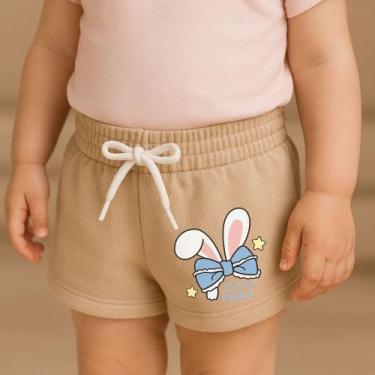 Imagem de Short Moletinho Infantil Estampado Feminino Clever Rabbit Fofinho Vers