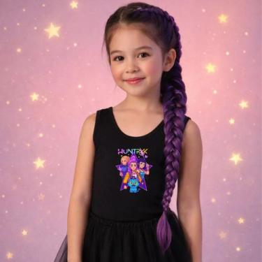 Imagem de Body Collant Menina Tema Huntrix Guerreiras do Kpop Cor:PretoTamanho:8