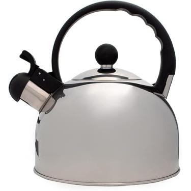 Imagem de Chaleira Com Apito 2.5 Litros Aço Inox Com Tampa e Alça de Resina para Fogão e Cozinha Moderna