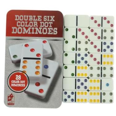Imagem de Jogo De Domino 28 Peças Reforçadas Lata Decorativa - Unyhome