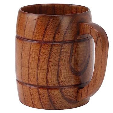Imagem de GLOGLOW Caneca de Cerveja de Madeira Caneca de Cerveja de Madeira, Copo de Jujube Azedo Feito à Mão para Beber café chá Textura Natural 350ml Talheres Tankard