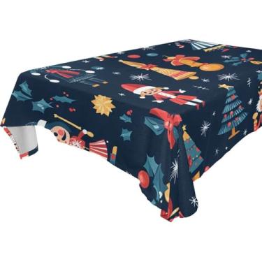 Imagem de Blueangle Toalha de mesa com personagens de quebra-nozes de Natal – Toalha de mesa quadrada de poliéster impermeável e resistente a manchas para ambientes internos e externos, 152 x 152 cm (228)