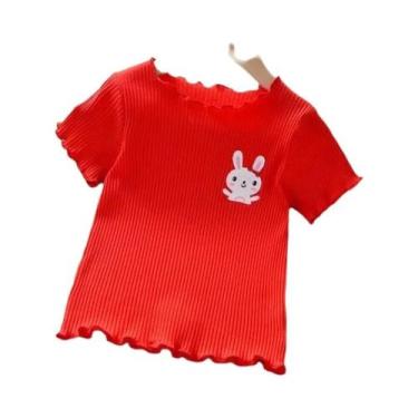 Imagem de Camiseta De Verão De Manga Curta Para Meninas, Leggings Macias, Top De