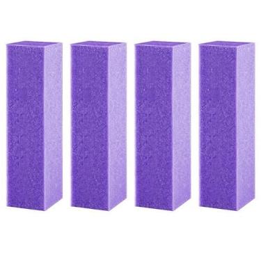 Imagem de 20 peças de blocos de tampão de unhas com 4 lados 120 grãos profissionais pedicure manicure kit tampão roxo