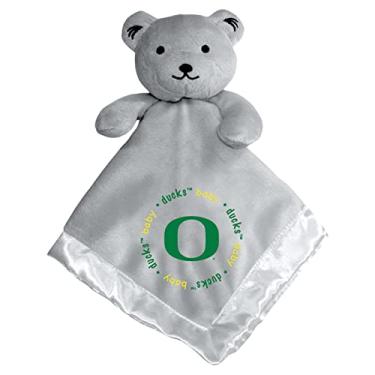 Imagem de Baby Fanatic Cobertor de urso de segurança, cinza, Oregon Ducks, amigo de pelúcia oficialmente licenciado, forro de cetim macio, logotipo do time NCAA, presente unissex para bebê, roupas de bebê