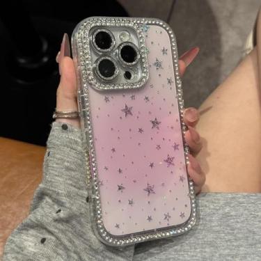 Imagem de HTVJFX Capa dupla frontal e traseira para iPhone 15 Pro Max, capa de silicone macio com gradiente (para iPhone 15 Pro Max/rosa)