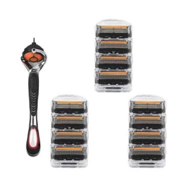 Imagem de Aparelho De Barbear Manual Masculino De Aço Inoxidável Com 5 Camadas, 