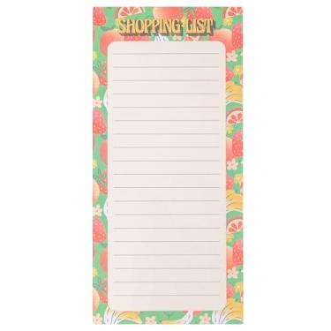 Imagem de ban.do Lista de compras magnética de geladeira, bloco de notas com ímã para geladeira, frutas