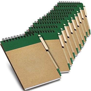 Imagem de Kit 10x Caderneta Pocket Eco com Caneta 10x14cm 60 Folhas TopGet Verde