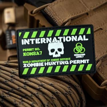 Imagem de Patch de PVC para permissão de caça de zumbis: Patch de moral com gancho e laço - adesivos de airsoft militares táticos engraçados, adesivos de moral para mochilas, capacete e outros equipamentos