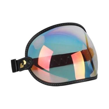 Imagem de Capacete De Motocicleta Vintage Retro Com Visor Bubble Shield, Acessór