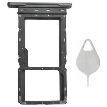 Imagem de Ubrokeifixit Bandeja para cartão micro SD Galaxy Tab A8 X200 X205, substituição para compartimento de cartão SIM único para Samsung Galaxy Tab A8 10,5 SM-X200 X205 2021, com pino de ejeção (X205-cinza