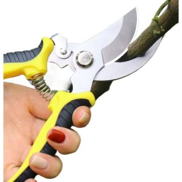 Imagem de Tesoura de Poda Tesoura Super Afiada para Jardinagem Floricultura(Amarelo)