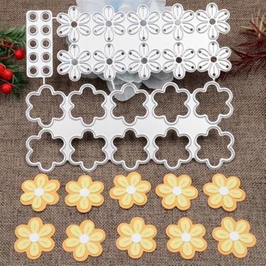 Imagem de Lapoo Matriz de corte de flores para scrapbooking – durável, estêncil cortado para álbum de fotos faça você mesmo, cartão de papel decorativo, suprimentos para fazer cartões de metal (flores pequenas