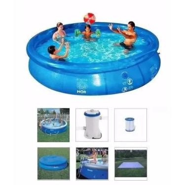 Imagem de Piscina Mor 9000 Litros Inflável com Bomba Filtro 220v Capa Forro Esca