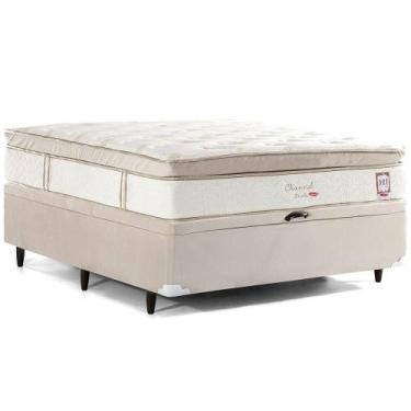Imagem de Cama Box Baú Casal, Molas Ensacadas Herval Channel Bambu, 79x138x188 c