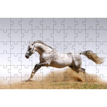 Imagem de 2 Quebra-Cabeças Inclusivos 60 Peças Cavalos Mentes
