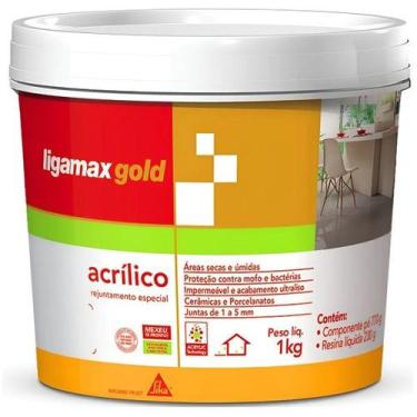 Imagem de Rejunte Acrilico Ligamax GOLD 1KG Cinza - Sika