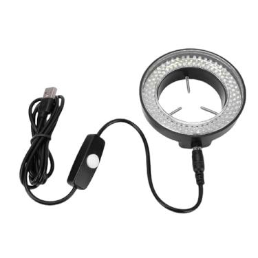 Imagem de Yunseity Anel de Luz LED para Microscópio, Luz Auxiliar Circular 144LED Com Iluminação 45000LX Alimentada por USB, para Microscópios Estéreo, Engenharia de Pesquisa de Laboratório