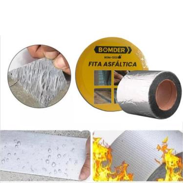 Imagem de Fita Asfaltica Bomder Metalizada Impermeável 5m Calhas Rufos Telhas Du