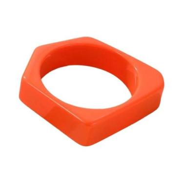 Imagem de Pulseira De Resina Acrílica Geométrica Larga Retrô Feminina Para Festa