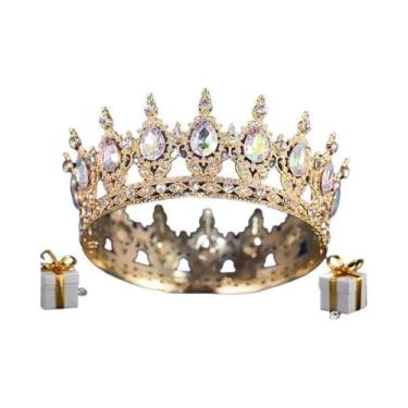 Imagem de Coroa De Noiva Elegante Com Strass, Acessório De Luxo Barroco Para Cas