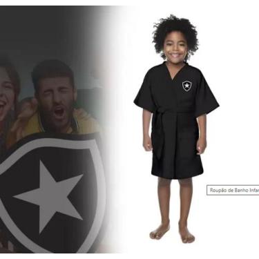 Imagem de Roupão de Banho Infantil Time Futebol Aveludado Praia Piscina - Lepper